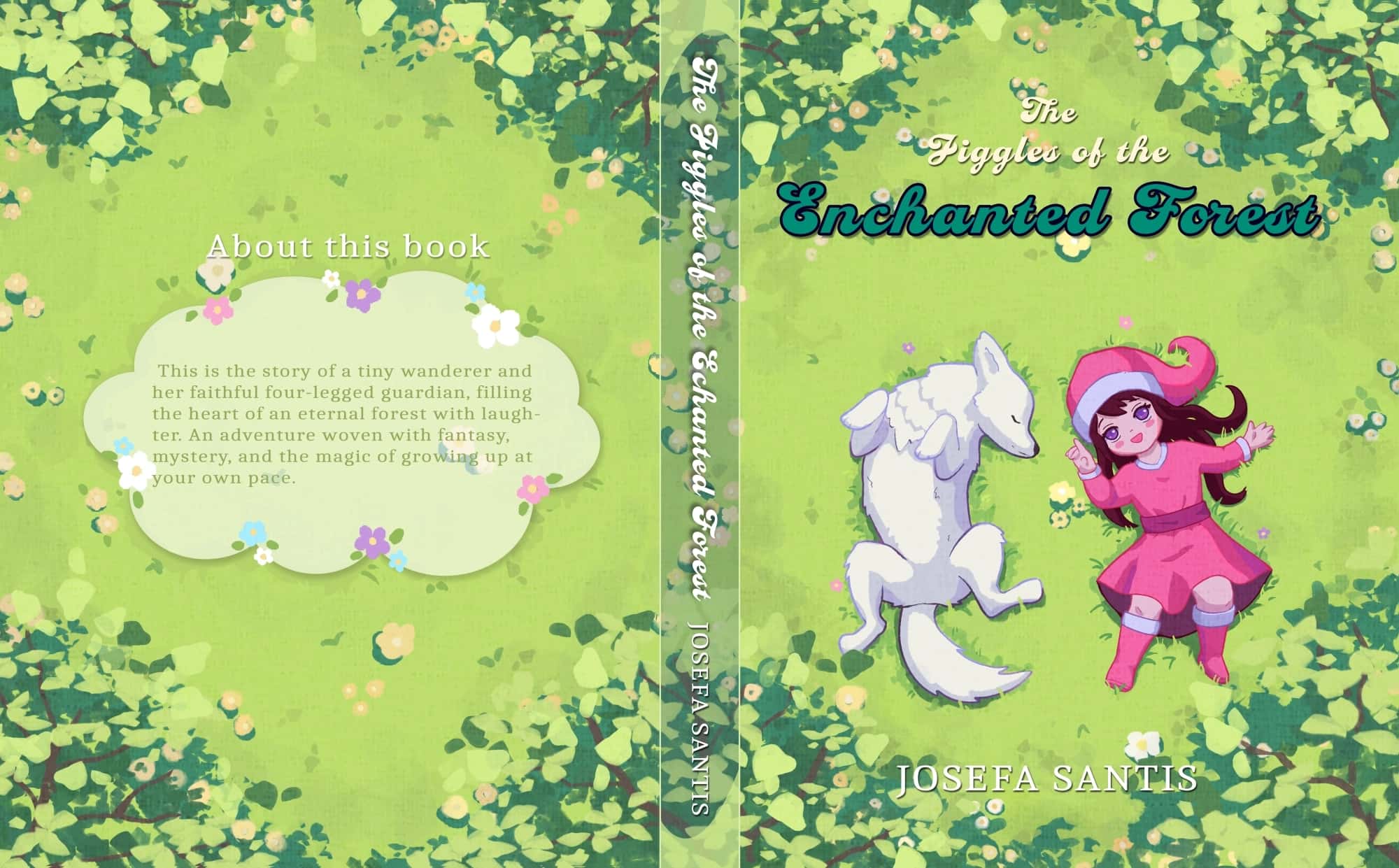 Child Elf Baby Wolf Fantasy Book Cover Full wrap illustration by Fefierys